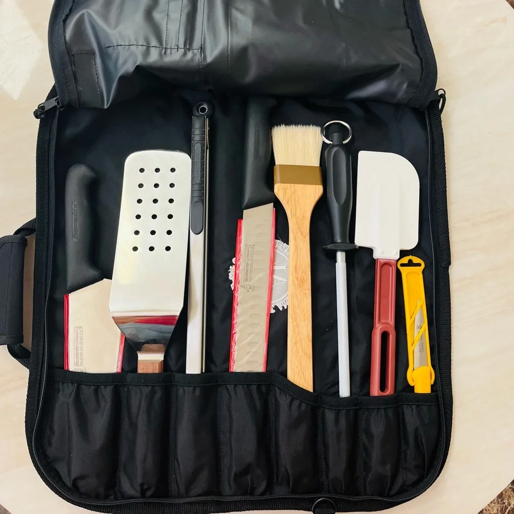 American Institute of Wine&Food Custom Chef Knives BBQ Roll Bag by Messermeister